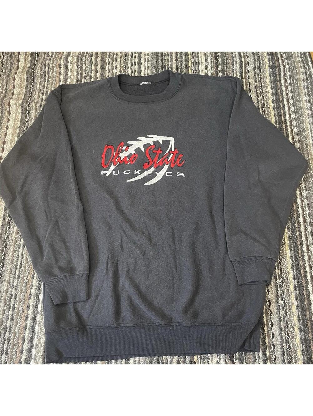 Vintage Ohio State Buckeyes Sweatshirt Mens XL Black Crewneck Sweater 90s
